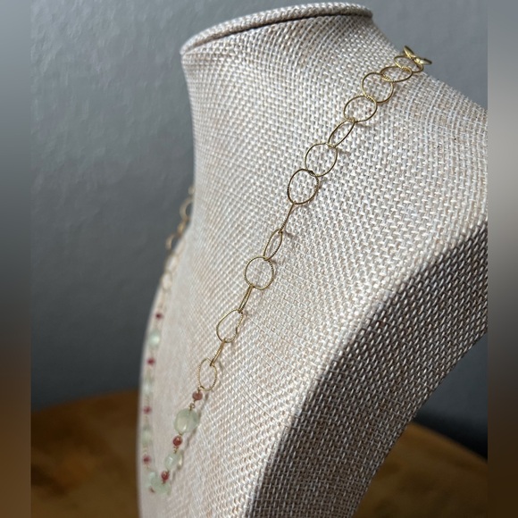 Antiqua Artisan Semi Precious Ruby Drop Pendant & Beads Quartz Stone Gold Fill - Picture 8 of 16